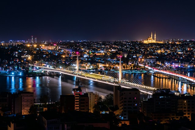 Panorama of Istanbul at night Ervo Rocks on Unsplash